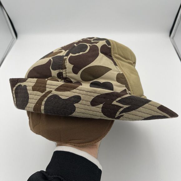 Vintage Winchester Bird Hunting Hat Jones Style Dog Camo Size Large W/ Ear Flaps - Picture 12 of 13